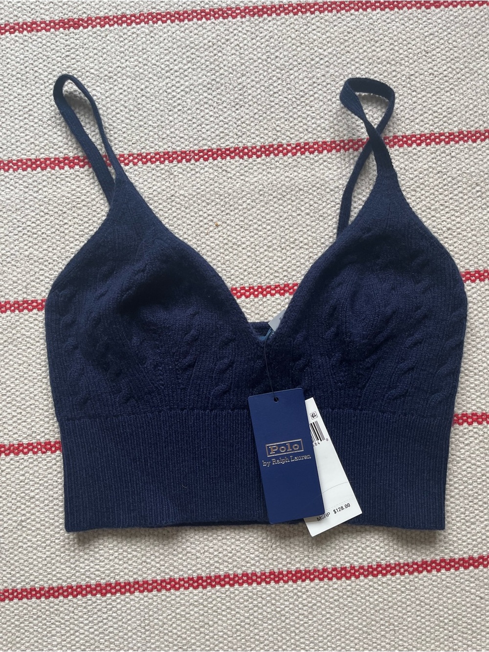 Polo Ralph Lauren Cable Knit Cashmere Crop Tank Bralette